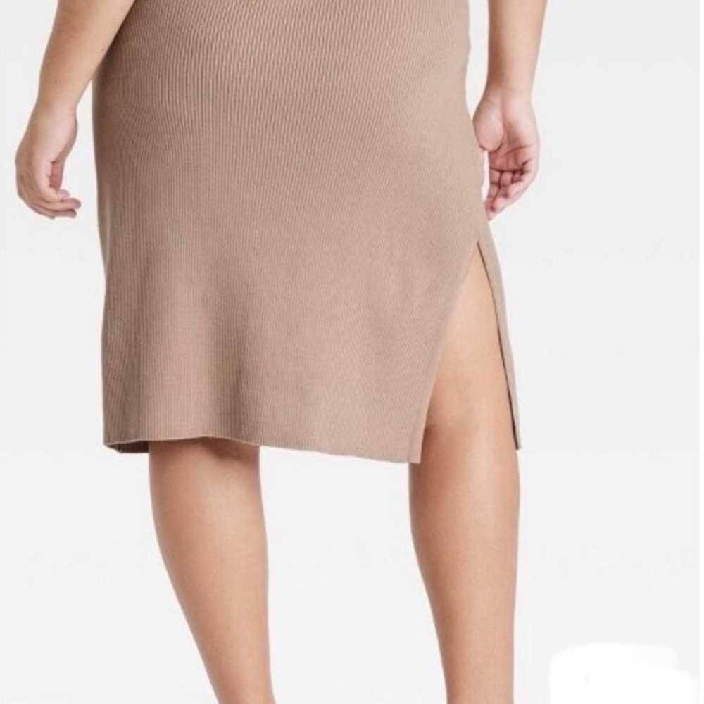 Women's MIDI Sweater Pencil Skirt -Ava & Viv 3X: Adjustable Waistband, Plus Size - Picture 2 of 4